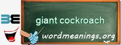 WordMeaning blackboard for giant cockroach